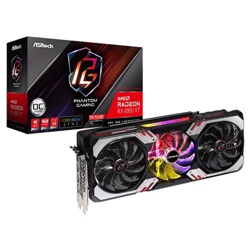 Asrock AMD Radeon RX 6950 XT Phantom Gaming 16GB OC Graphic Card RX6950XT PG 16GO