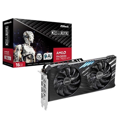 Asrock AMD Radeon RX 7600 XT Challenger 16GB OC Graphic Card RX7600X CL 16GO