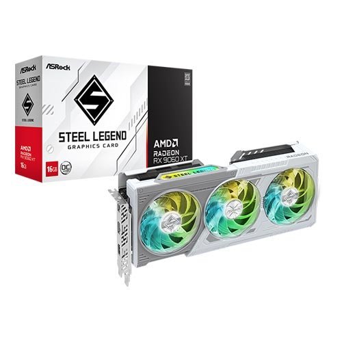 Asrock AMD Radeon RX 9060 XT Steel Legend 16GB OC Graphic Card RX9060XT SL 16GO