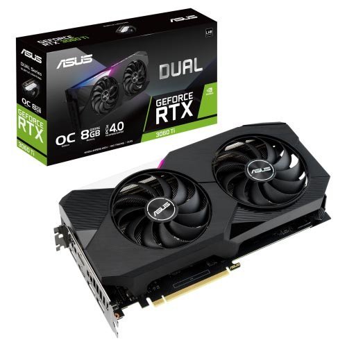ASUS Dual GeForce RTX 3060 Ti V2 OC Edition 8GB GDDR6 with LHR Graphic Card DUAL-RTX3060TI-O8G-V2
