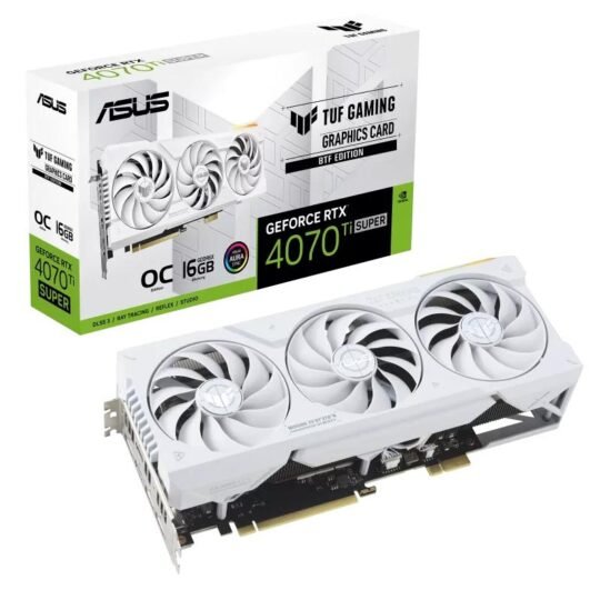ASUS TUF Gaming GeForce RTX 4070 Ti SUPER BTF White OC Edition 16GB GDDR6X Graphic Card