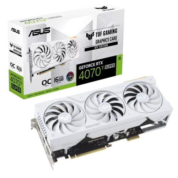 ASUS TUF Gaming GeForce RTX 4070 Ti SUPER BTF White OC Edition 16GB GDDR6X Graphic Card