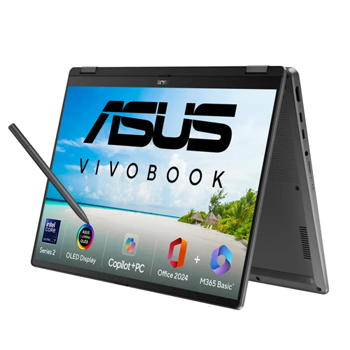 ASUS VIVOBOOK S14 FLIP 14 Inch INTEL CORE ULTRA 7 256V EVO 16GB DDR5 RAM 512GB SSD Gaming Laptop TP3407SA-QL025WS