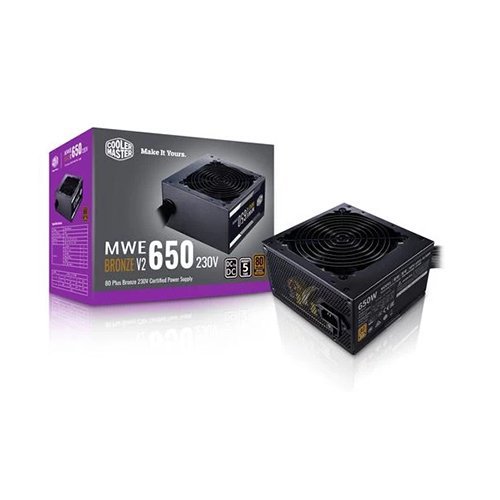 Cooler Master MWE 650 Bronze V2 80 Plus Bronze 650W Non Modular Power Supply MPE-6501-ACABW-BIN