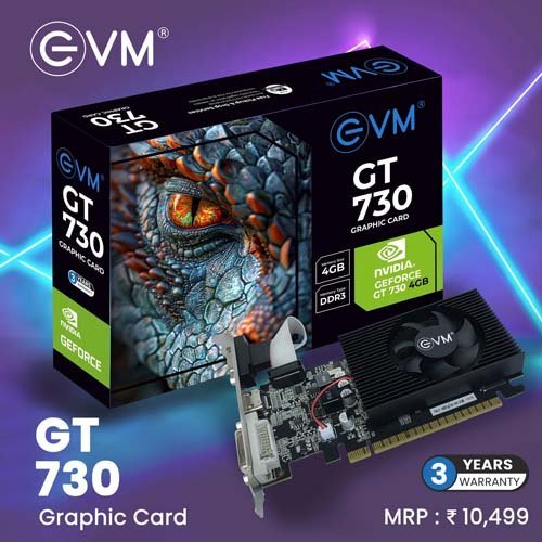 EVM Nvidia Geforce GT 730 4GB DDR3 Low Profile Graphic Card