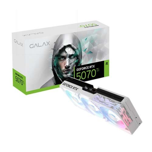 GALAX GeForce RTX 5070 Ti 1-Click OC EX Gamer RGB White 16GB GDDR7 Graphic Card 4895147158402