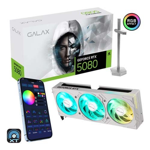 GALAX GeForce RTX 5080 EX Gamer 1-Click OC 16GB GDDR7 White Graphic card 58NZN6MDBZWH
