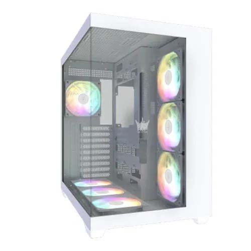 GALAX HOF Allsynq ARGB White ATX Mid Tower Case with 7 preinstall ARGB Fans