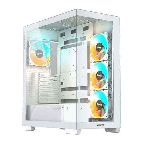 Gigabyte Cabinet C500 Panoramic Stealth ICE White ARGB Mid Tower Case, ATX, 360mm-Radiator Support GB-C500PI ST
