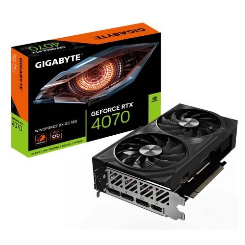 Gigabyte GeForce RTX 4070 Windforce 2X OC GDDR6X Graphic Card GV-N4070WF2OC-12GD