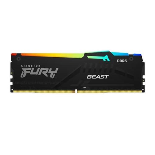 Kingston Fury Beast RGB 16GB (16GBx1) DDR5 6000MHz Black Memory KF560C40BBA/16