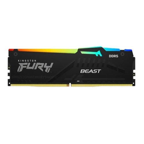 Kingston FURY Beast RGB 32GB (32GBx1) DDR5 5200MHz Black Desktop RAM KF552C40BBA-32