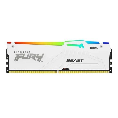Kingston Fury Beast RGB XMP 16GB (16GBx1) DDR5 6000MHz Desktop RAM (White) KF560C30BWA-16