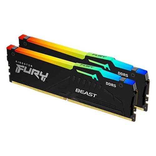 Kingston Fury Beast RGB XMP 64GB (32GBx2) DDR5 5200MHz Desktop RAM (Black) KF560C30BBAK2-64