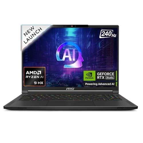 MSI Stealth A16 AI A3HVGG-074IN 16.0 Inch AMD AI R9-365 32GB RAM 1TB SSD RTX4070 GPU Gaming Laptop 9S7-15FK15-074