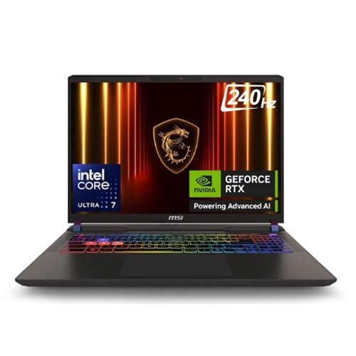 MSI Vector 16 HX AI A2XWHG-227IN 16.0 Inch Intel Ultra 7-255HX 32GB RAM 1TB SSD RTX5070Ti GPU Gaming Laptop 9S7-15M352-227