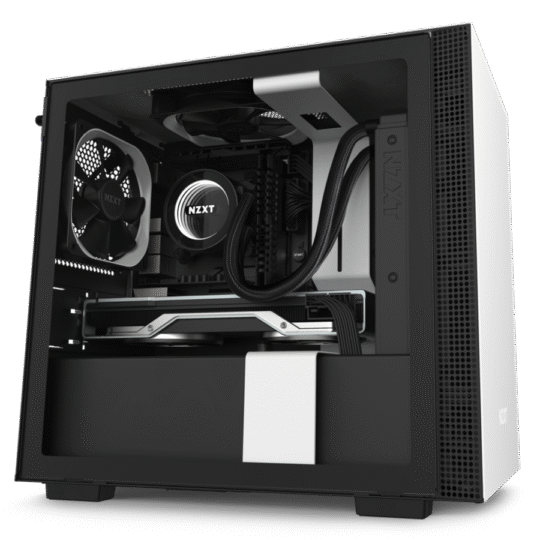 NZXT H Series H210 Matte White/Black Tempered Glass Mini-ITX Tower Case CA-H210B-W1