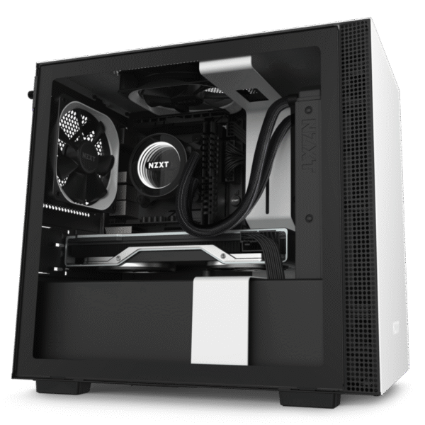 NZXT H Series H210 Matte White/Black Tempered Glass Mini-ITX Tower Case CA-H210B-W1