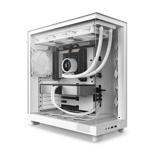 NZXT H6 Flow Compact Dual-Chamber Mid-Tower Airflow Case White CC-H61FW-01