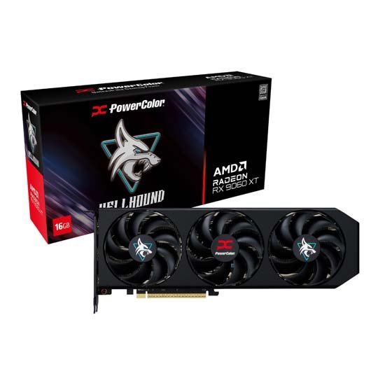 PowerColor AMD Radeon RX 9060 XT HellHound OC 16GB GDDR6 Graphic Card RX9060XT 16G-L/OC