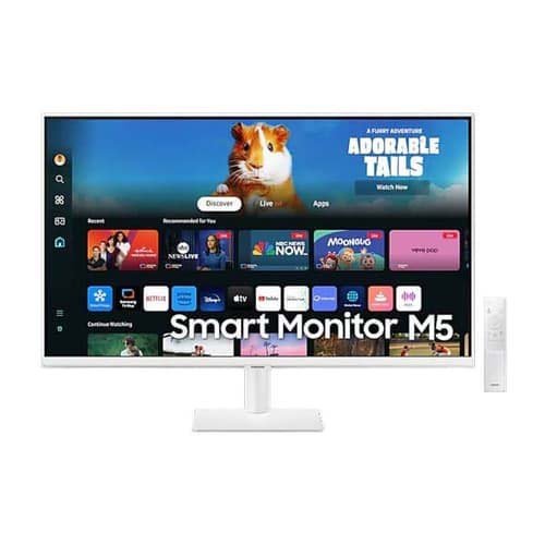 Samsung M5 White 32 Inch 60Hz 1920 x 1080 Resolution 4ms Response Time VA Panel Smart Gaming Monitors LS32DM501EWXXL