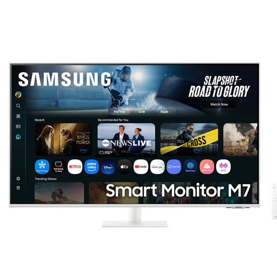 Samsung Smart AI Monitor M7 White 43 Inch 60Hz 3840 x 2160 4ms Smart Gaming Monitors LS43FM701UWXXL