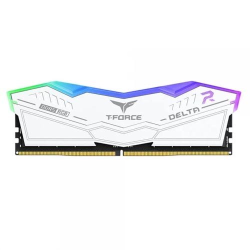 TeamGroup T-Force Delta RGB 16GB (16GBx1) DDR5 6000MHz Desktop RAM (White) FF4D516G6000HC38A01