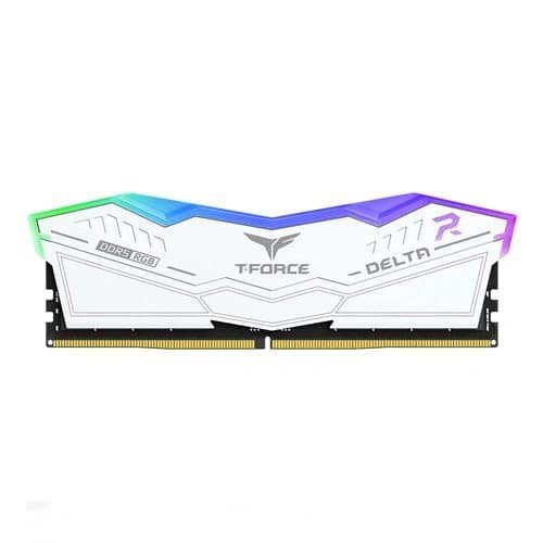 TeamGroup T-Force Delta RGB 32GB (32GBx1) DDR5 6000MHz Desktop RAM (White) FF4D532G6000HC38G01