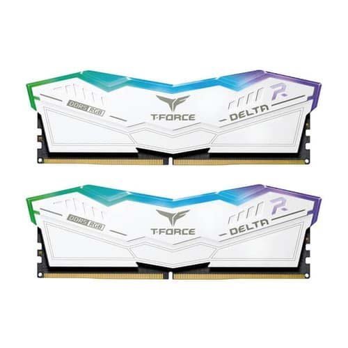 TeamGroup T-Force Delta RGB 64GB (32GBx2) DDR5 5200MHz Desktop Memory White FF4D564G5200HC40CDC01