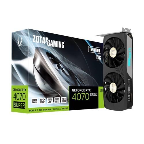 ZOTAC GAMING GeForce RTX 4070 SUPER Twin Edge OC 12GB GDDR6X Graphic Card ZT-D40720H-10M